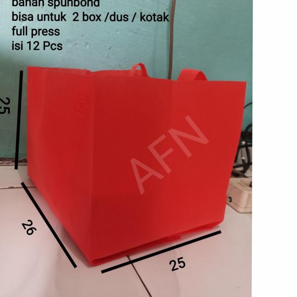

tas hls box 25x25 tas spunbond tas hajatan tas box nasi tas kue - biru bca(tua)