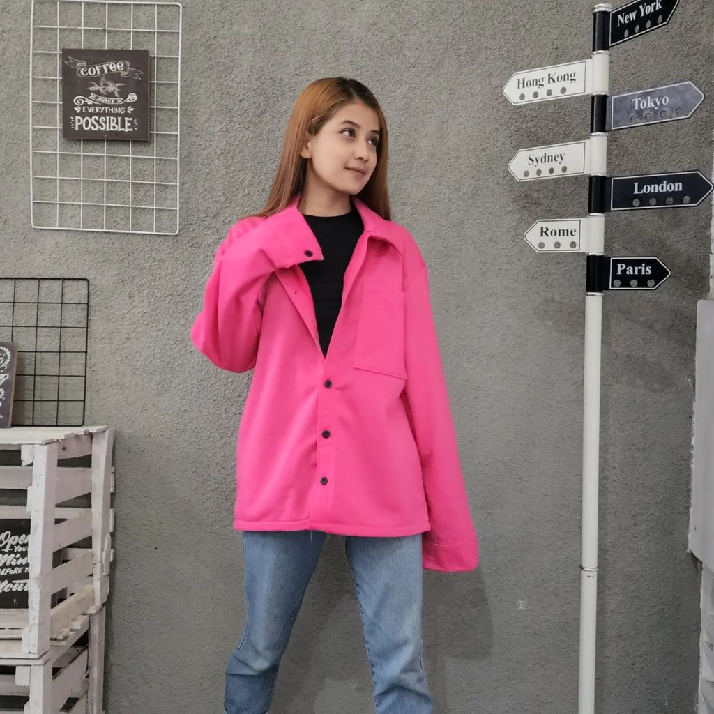 BIG NEWYORK Sweater Crewneck Wanita Oversize Atasan Kemeja Outher Kasual Style FLEECE Tebal Korean OOTD Outfit Kekinian