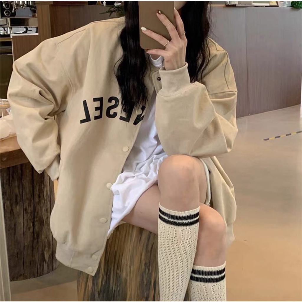 CHINENESEL JAKET BASEBALL VARSITY OVERSIZE - JAKET WANITA KOREAN STYLE - JAKET BOMBER WANITA