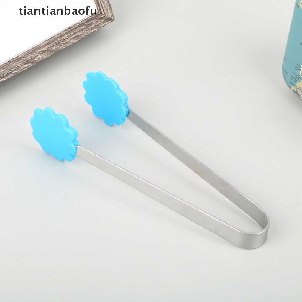 1 Pc Penjepit Makanan Bentuk Bunga Bahan Silikon Stainless Steel Non slip