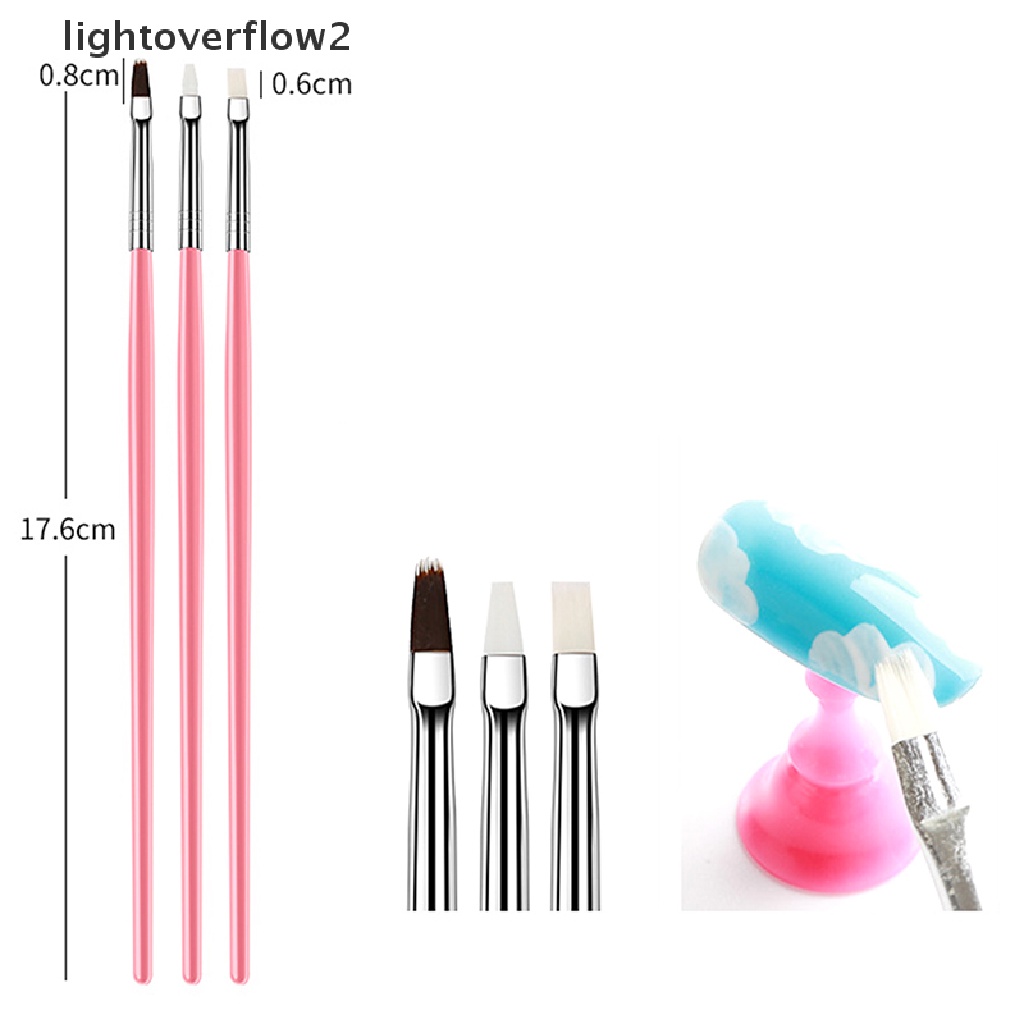 (lightoverflow2) 15 Pcs / Set Kuas Lukis Kutek Gel DIY Untuk Nail Art