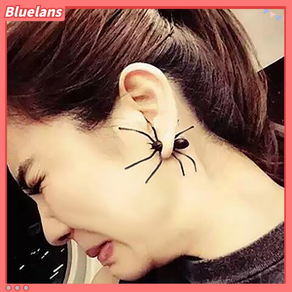 1pc Anting Stud Desain Laba-Laba Gaya Gothic Punk Untuk Pesta Halloween