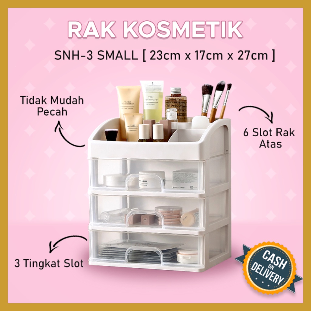 Rak Kosmetik Laci 3 Susun  Rak Tempat Kosmetik Serbaguna Rak Makeup Organizer Rak Serbaguna