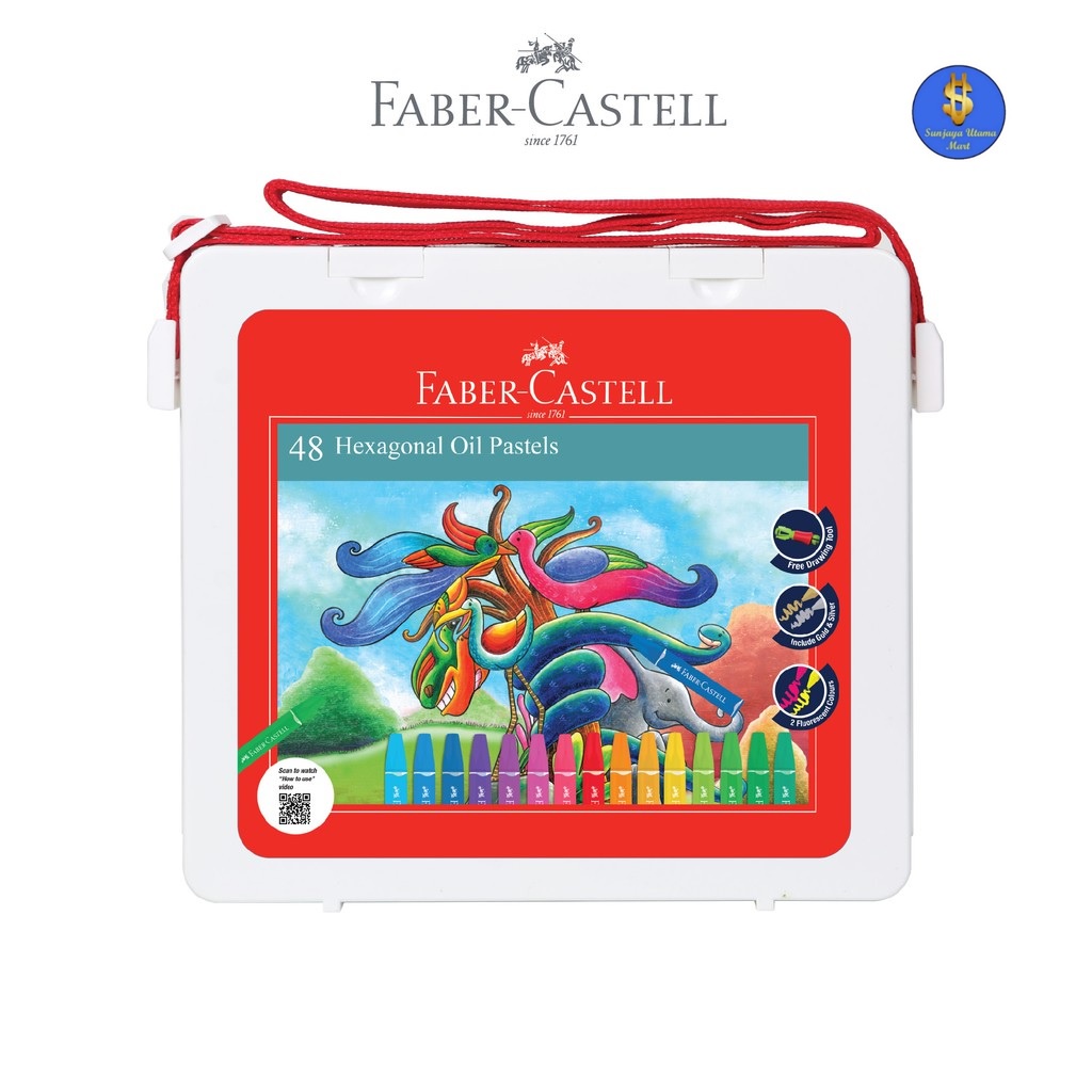 

Faber Castell Hexagonal Oil Pastel 48 Colour-Krayon Faber Castell 48 warna