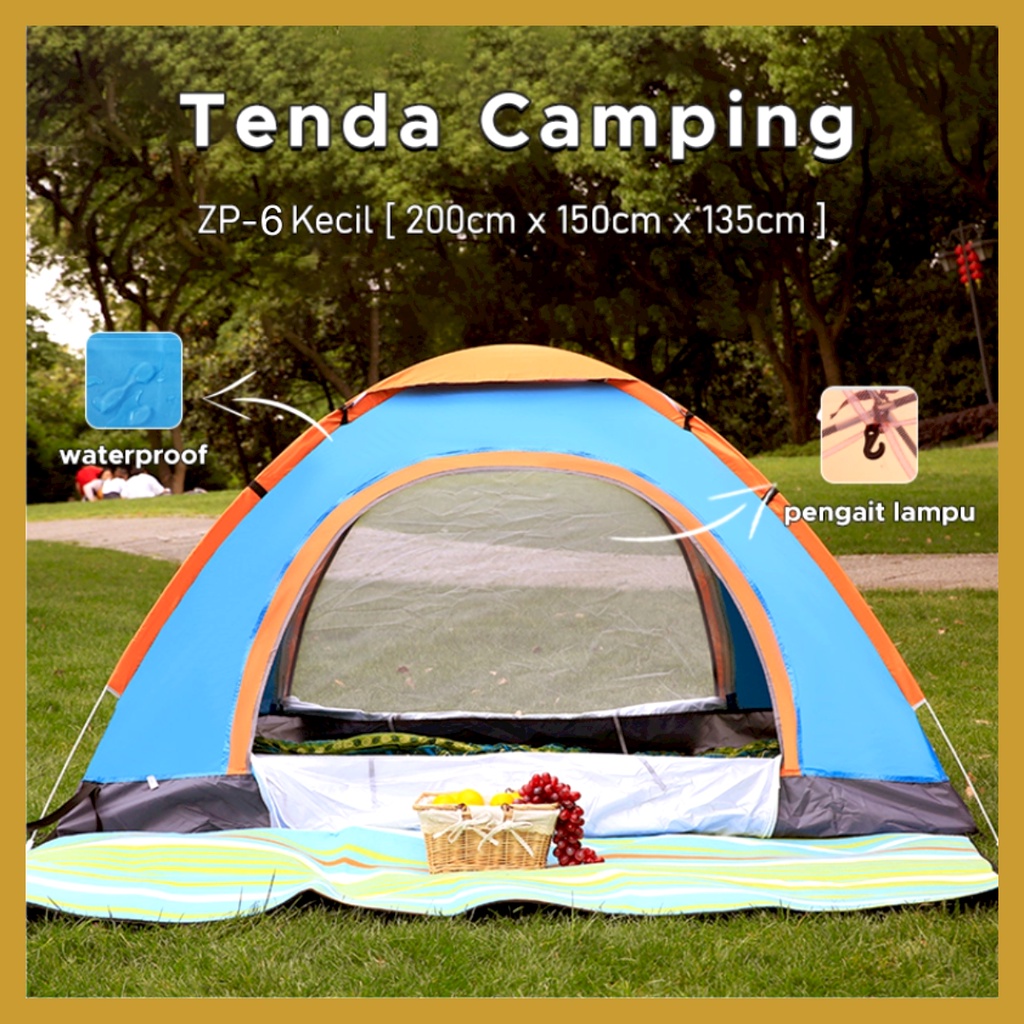 Tenda Camping Kapasitas 1 - 3 Orang Tenda Otomatis Outdoor &amp; Indoor Tenda Gunung Camping Piknik Anti Air