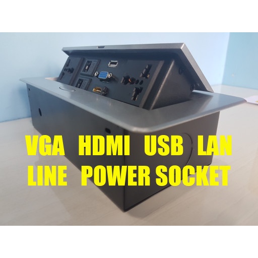 TableTop Table Top Power Socket Lubang Kabel Meja Meeting Kantor Kerja
