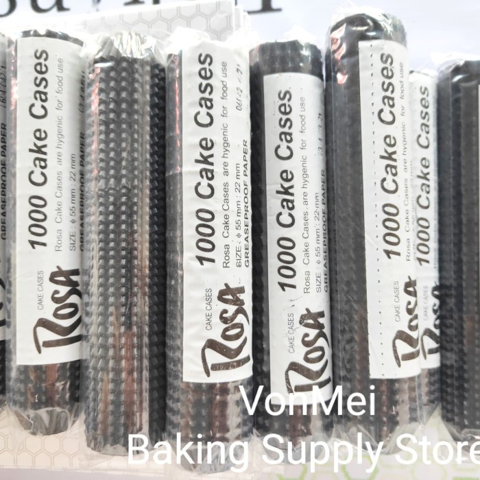 

Cake Cases Hitam Tempat Kertas Nastar 5,5 cm 55 mm isi 1000 pcs Lembar
