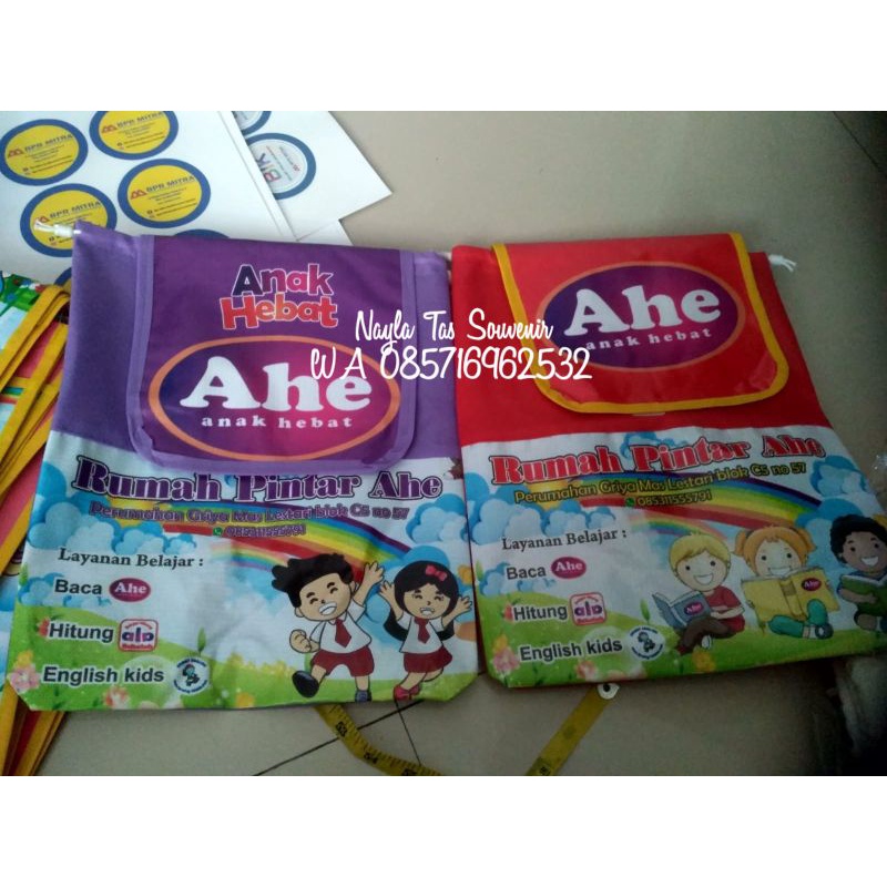 

Tas souvenir bimbel anak/tas Ahe Ransel/tas les anak Ahe