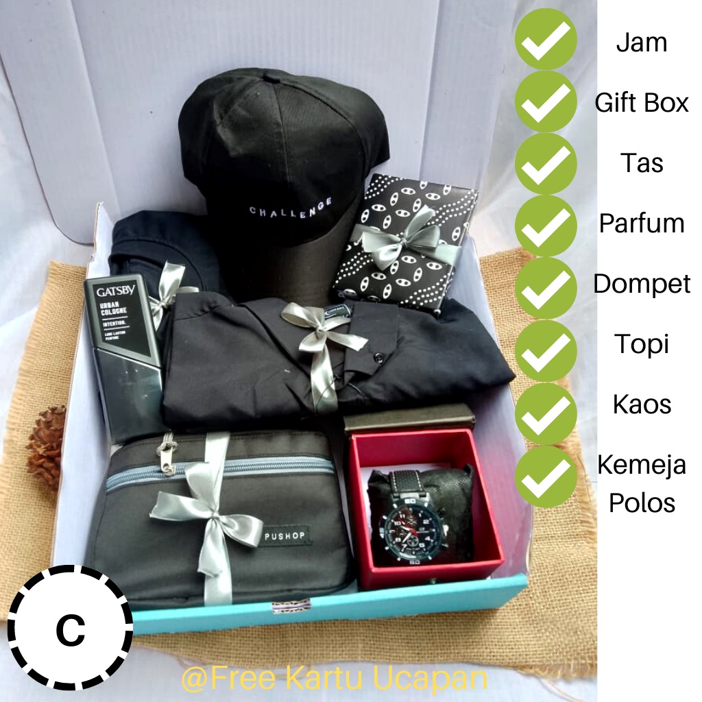 Hampers Kado Hadiah Ulang Tahun Cowok Isi Pakaian / Paket Gift Box