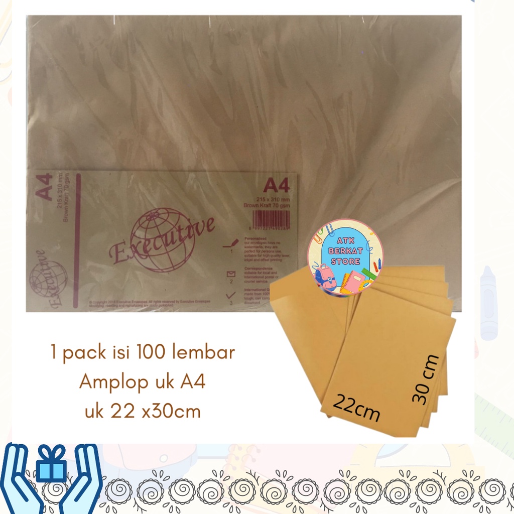 

[100pcs] Amplop coklat ukuran A4