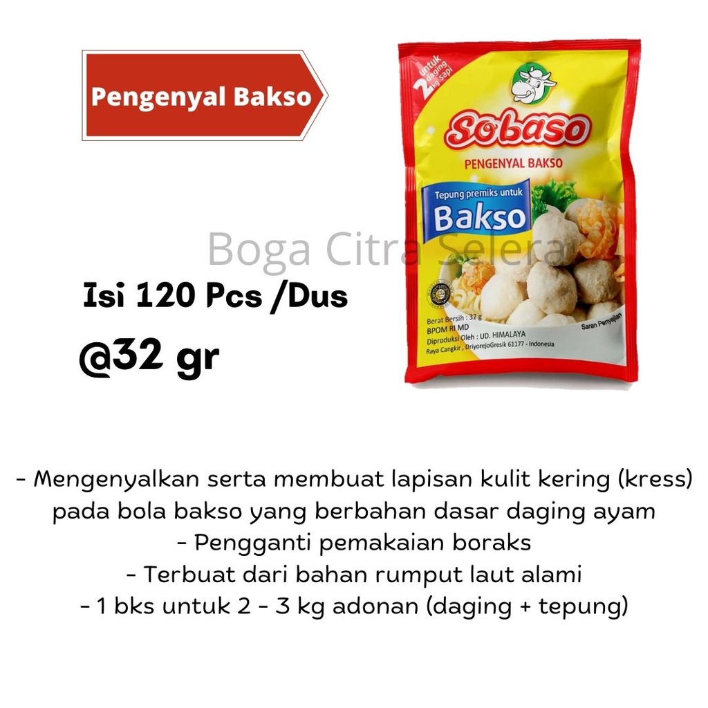 Sobaso Tepung Pengenyal Bakso 32gr (1 Dus isi 120)