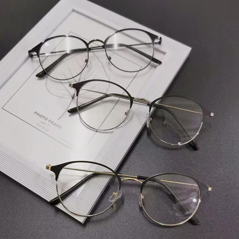 FRAME Kacamata Optik Metal Bulat Ultra Ringan Untuk Pria / Wanita