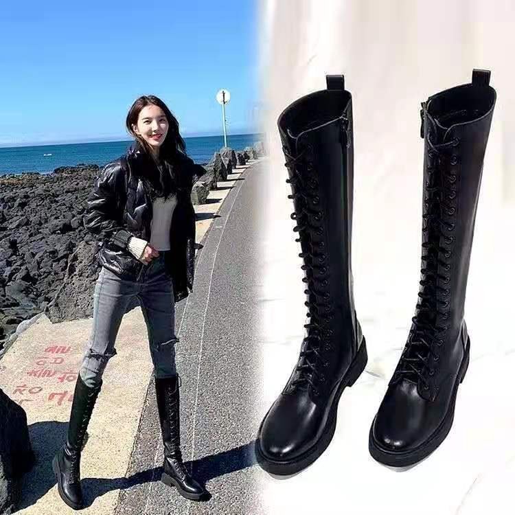 BS Sepatu Boots Wanita Panjang Hak Sedang Fashion 270