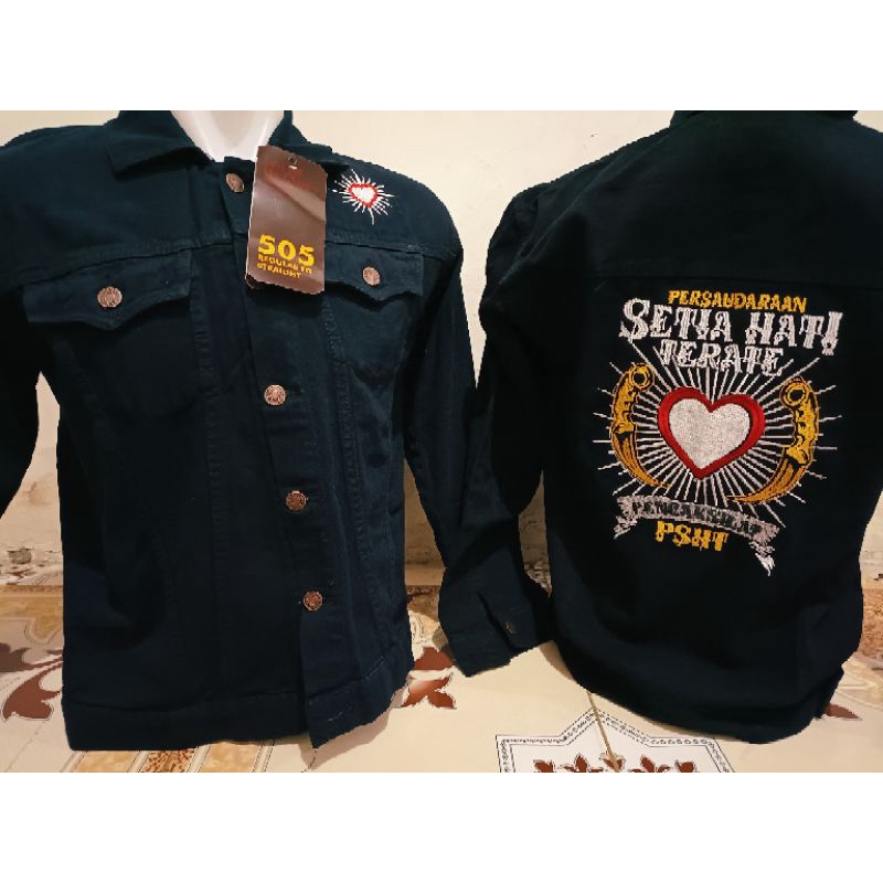 jAKET LEVIS FREE GANTUNGAN KUNCI PSHT TERKEREN TERLARIS BORDIR KOMPUTER HITAM /jaket levis PSHT