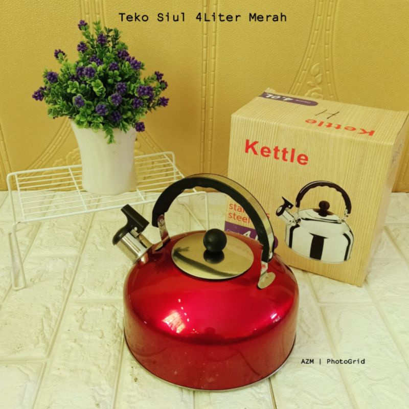 Teko Siul Warna Kapasitas 4 Liter/Teko Bunyi/Teko Air Panas/ Teko Stainless