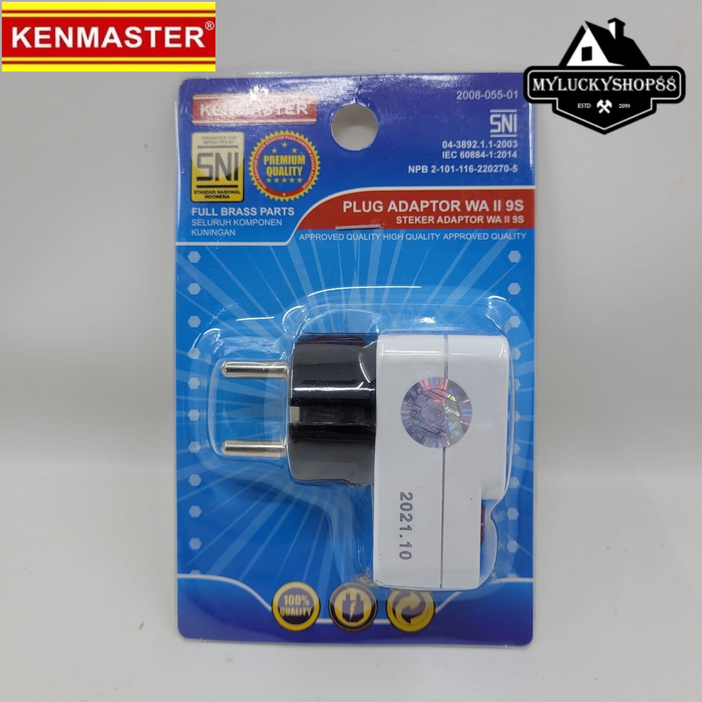 Kenmaster Steker XX-508C - Colokan Kaki 3 ke 2 On Off