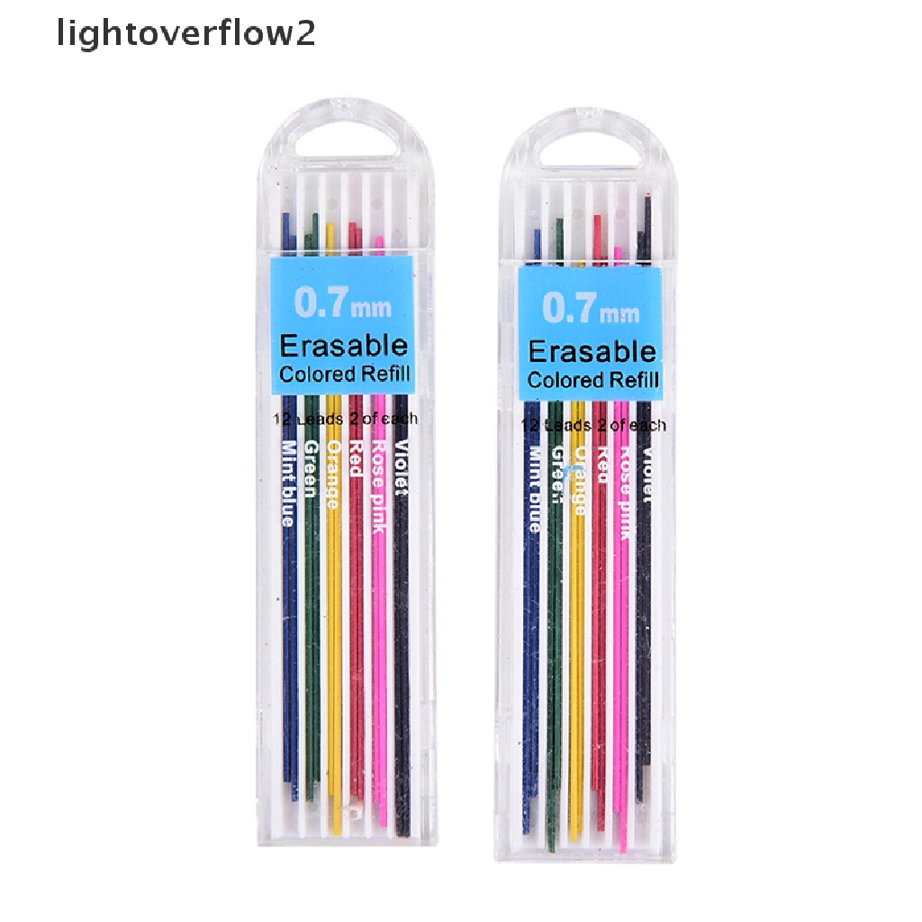 (lightoverflow2) 1 Kotak Pensil Mekanik 0.7mm Bisa Dihapus Untuk Pelajar