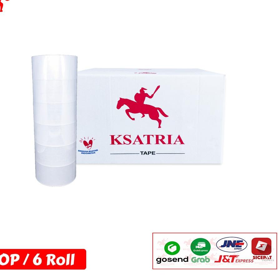 

BAYAR DITEMPAT✔️Lakban OPP Tape / Lakban Clear White KSATRIA Tape 80 Yard (1 Slop)|KD2