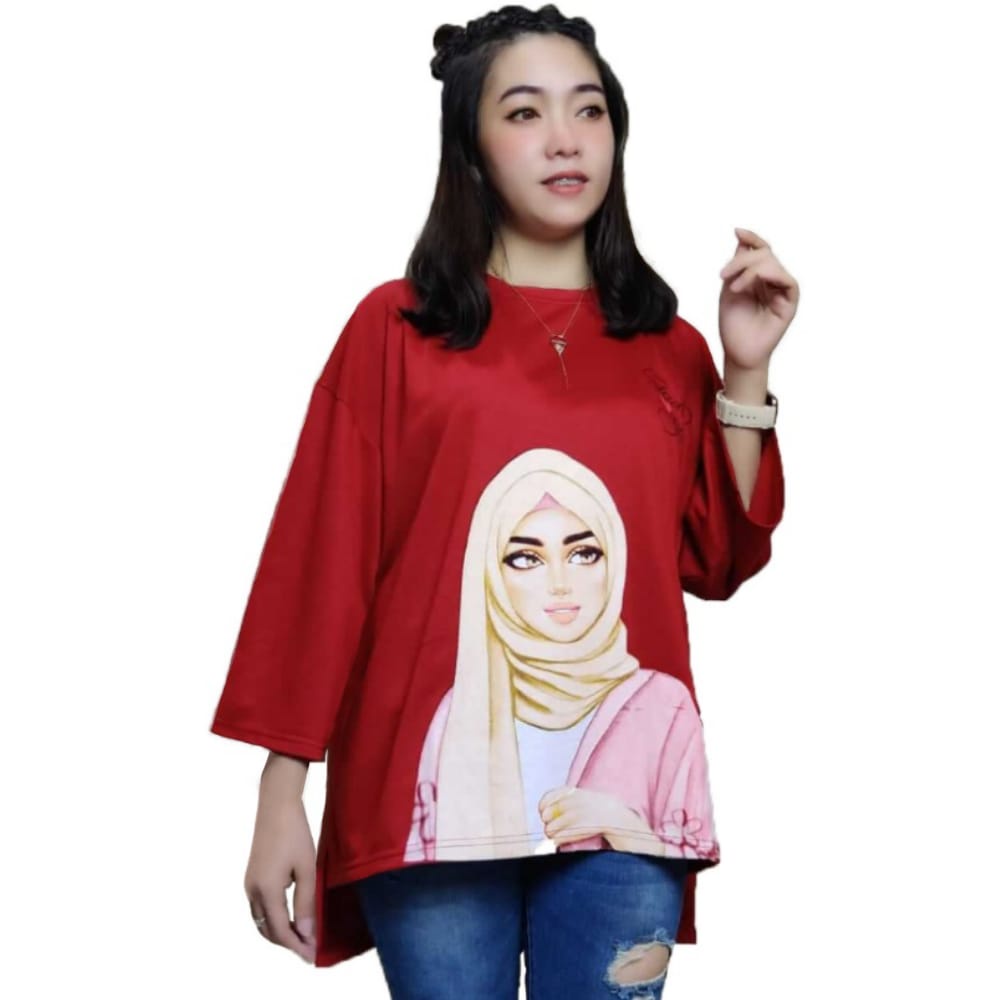 LD 130 ATSAN OVERSIZE MUSLIMAH KAOS WANITA JUMBO VIRAL