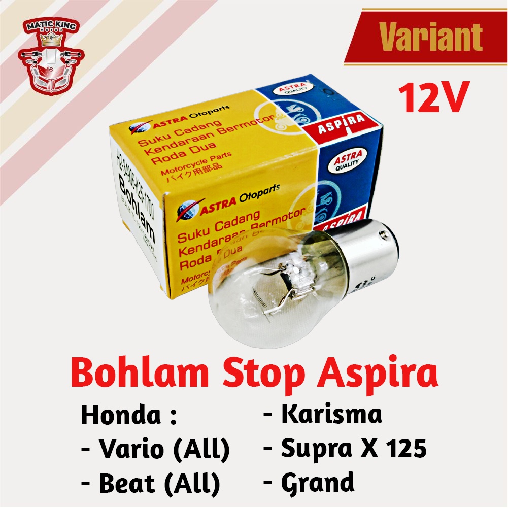 Lampu Bohlam Belakang Stop Motor Honda Beat Fi ESP  Genio Deluxe Scoopy 2020 2021 Spacy Karbu Vario PCX ADV 110 125 150 160 12V ASPIRA