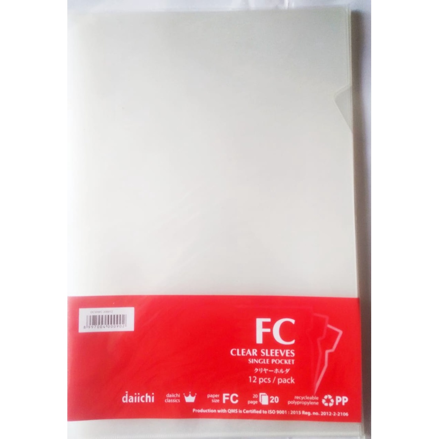 

Clear Folder Map L Folio F4 Daiichi Clear / Bening / Transparan