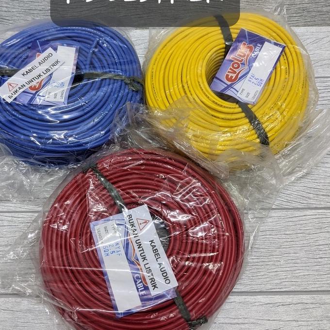 10.10 ✨Promo✨ Kabel NYAF 2,5mm Serabut 50Meter Kabel Tunggal Serabut 