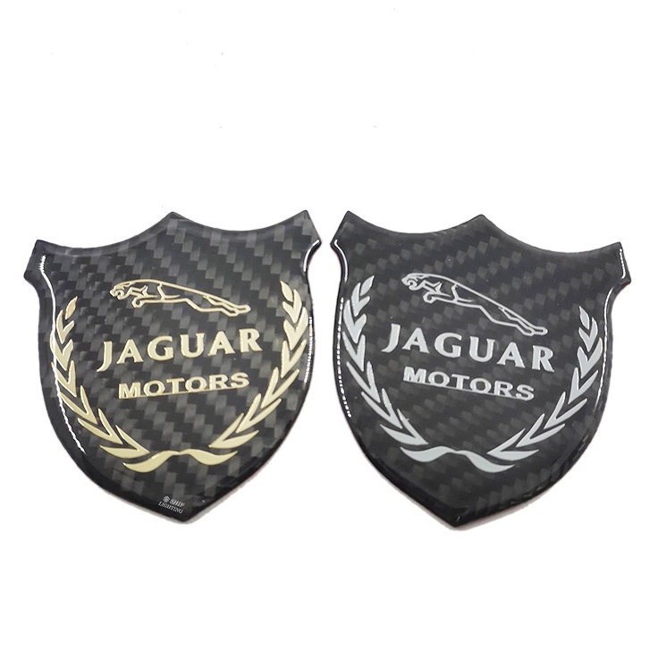 1pc Stiker Emblem Logo JAGUAR MOTORS Bahan Karbon Fiber Kualitas Tinggi Untuk Dekorasi Mobil JAGUAR