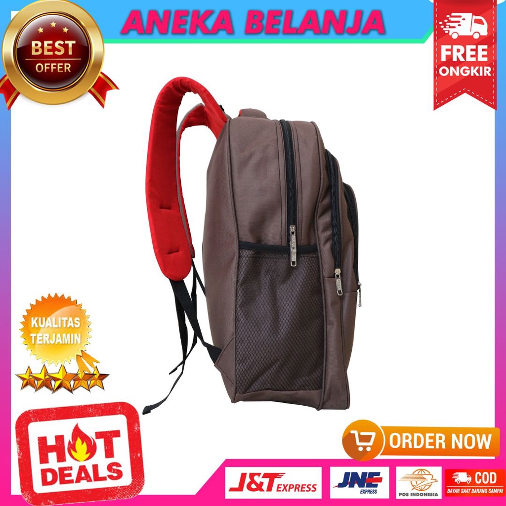 Tas Ransel Elite Polo Original Coklat Backpack Pria Kerja Kuliah Dinas Diklat Grosir Ecer Pemerintah