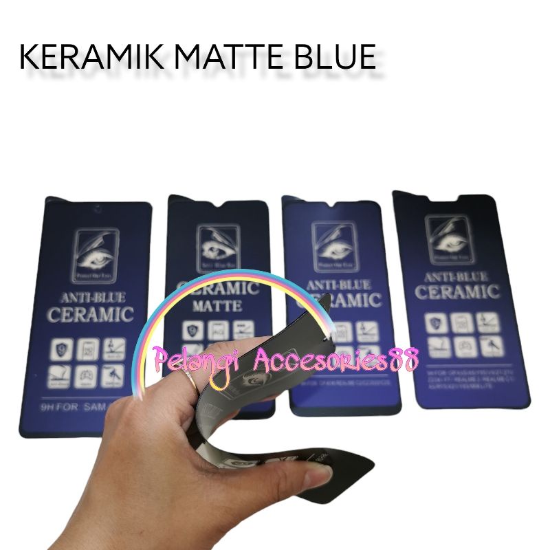 ANTIGORES OPPO RENO 3 PRO / F17 PRO / RENO 4 LITE MATTE BLUE KERAMIK ANTI GORES ANTI RADIASI ANTI BLUE