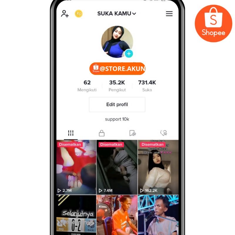 AKUN TIKTOK 35K FOLLOWERS FITUR KOMPLIT
