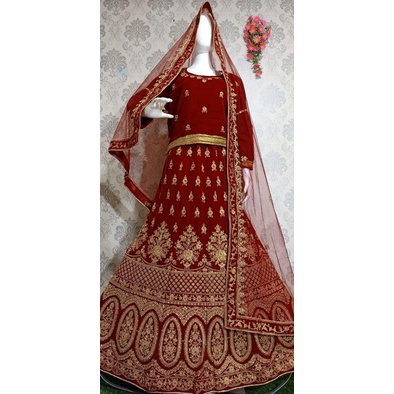 lehengga bludru pengantin wedding murah cantik original muslim baju india