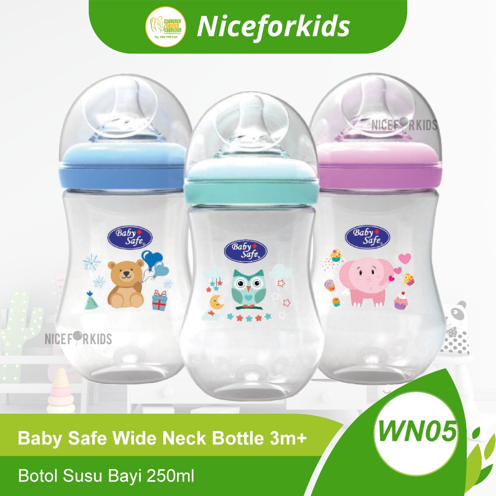 Baby Safe Bottle Wide Neck Motif 125 (WN04) /Wide Neck 250ml (WN05) / Botol Susu Anak