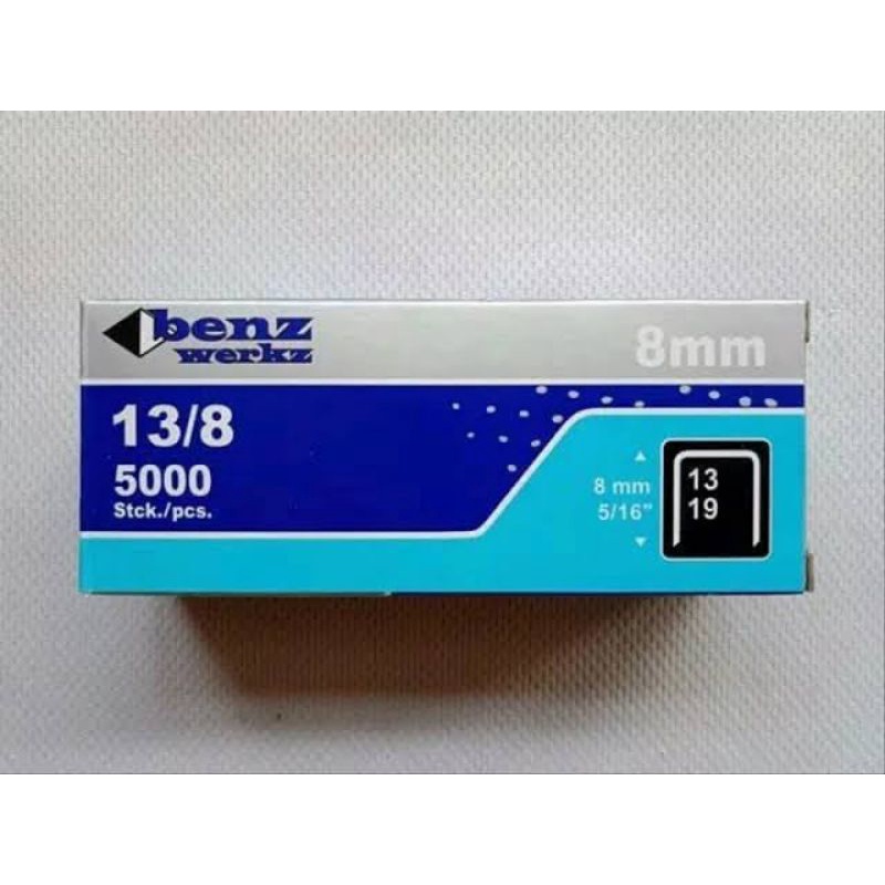 

Isi Staples Tembak Manual Benz R23 13/8 8mm Refill Steples Tembak Rapide 5000pcs Staples Gun Tacker Stapler