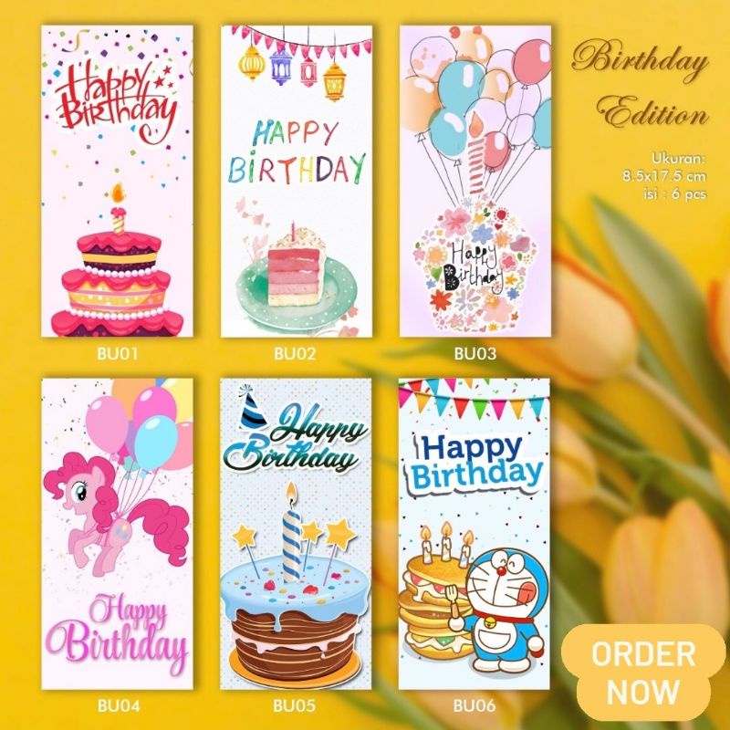 

AMPLOP ANGPAO ULANG TAHUN / BIRTHDAY MODEL PANJANG