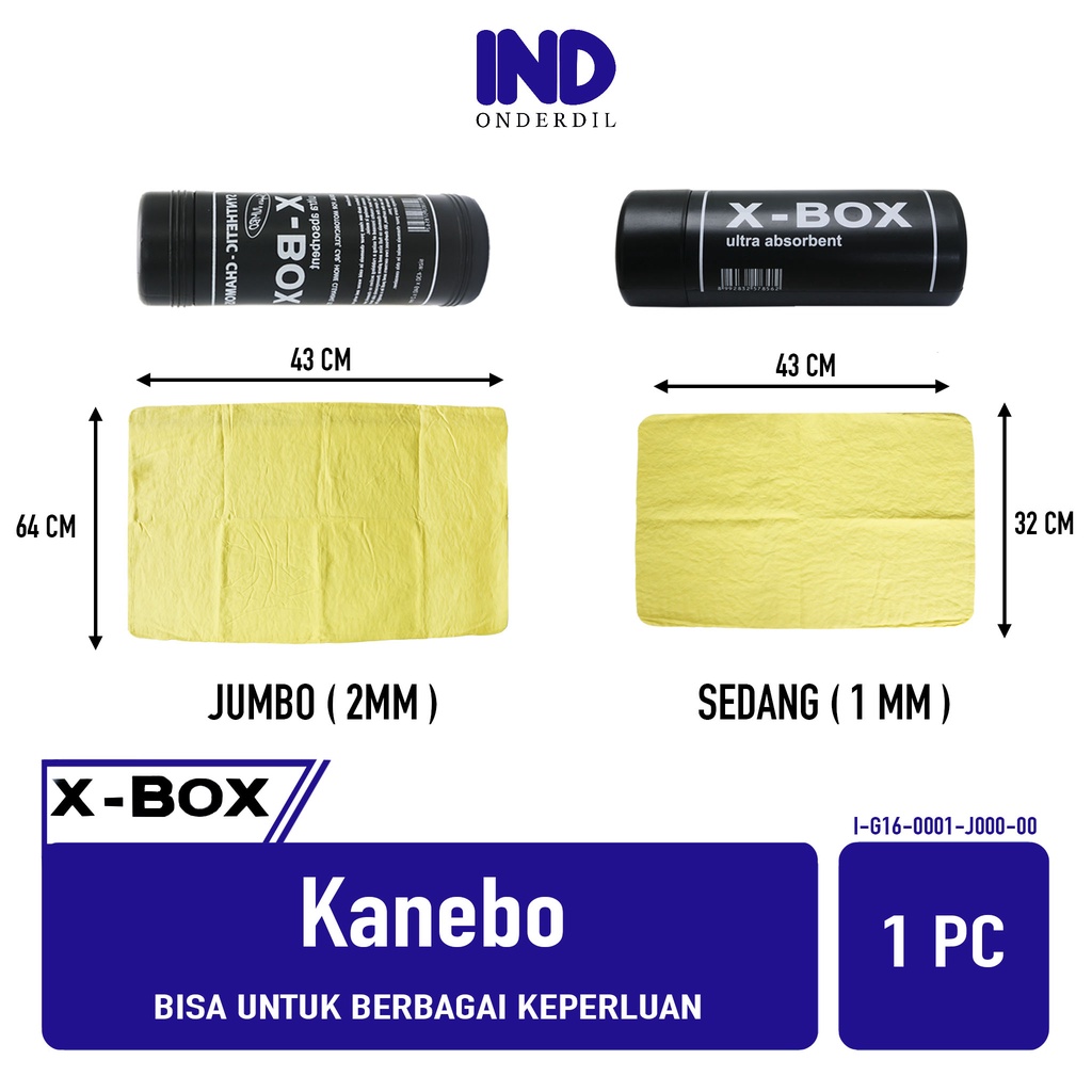 Lap Kanebo Tebal-High Quality-Daya Serap-Serat Tinggi Serbaguna-Serba Guna Jumbo-Sedang Merk XBOX-X Box