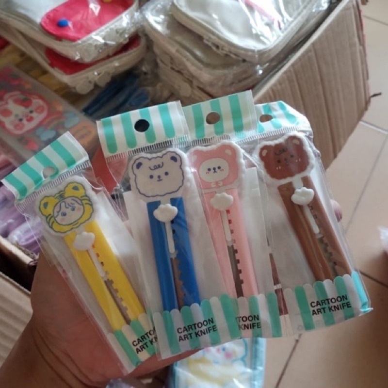 cute cutter mini korean style cutter cartoon knive pisau imut