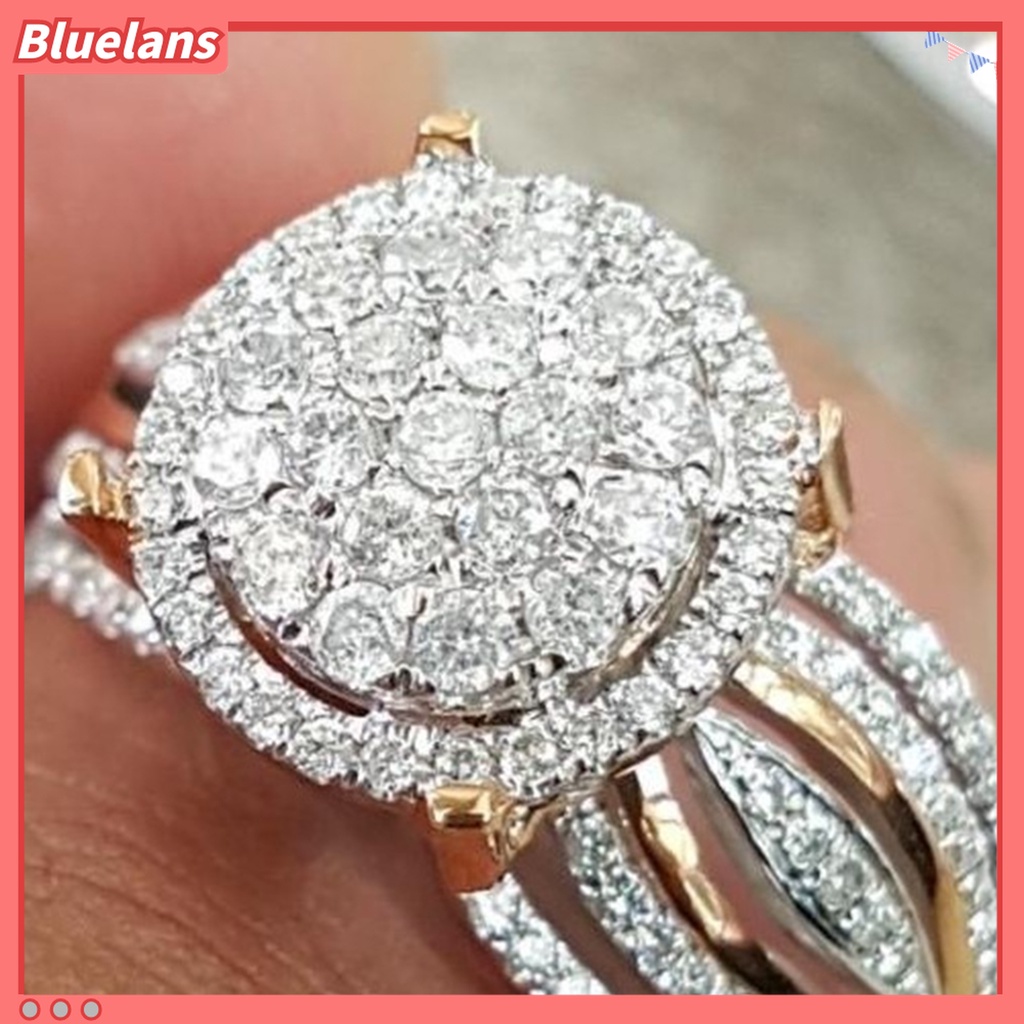 Bluelans Cincin Berlian Imitasi Multi Layer Untuk Wanita