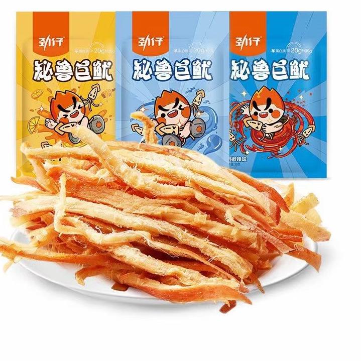 

CSX3j3I--劲仔 秘鲁巨鱿 / 鱿鱼丝 / 胡椒辣味 / squid pepper / 80g