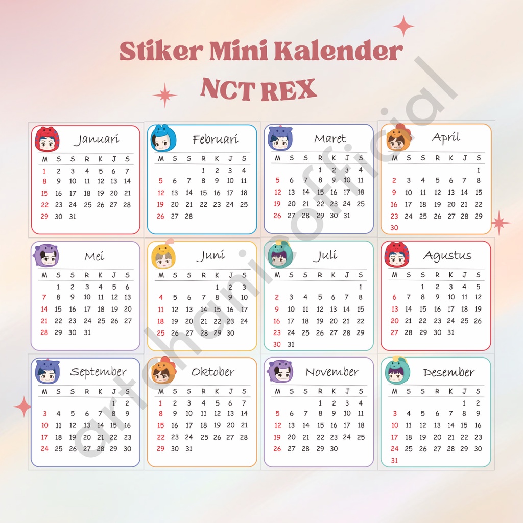 Jual NCT REX Stiker Mini Kalender 2023 Calendar 2023 Journal