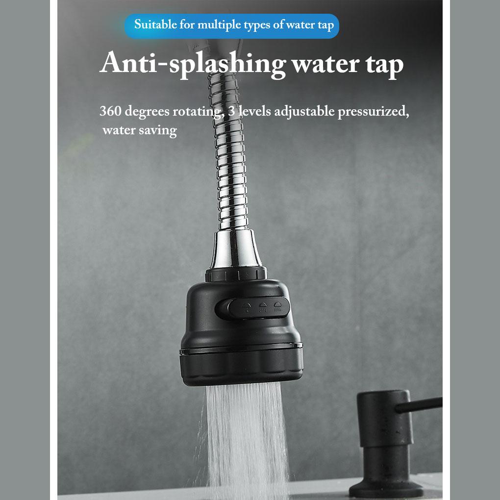 Sink Adjustable Faucet Extender Stainless Steel Rotasi 360derajat Tap Adapter Ekstensi Konektor Fleksibel Spray Nozzle