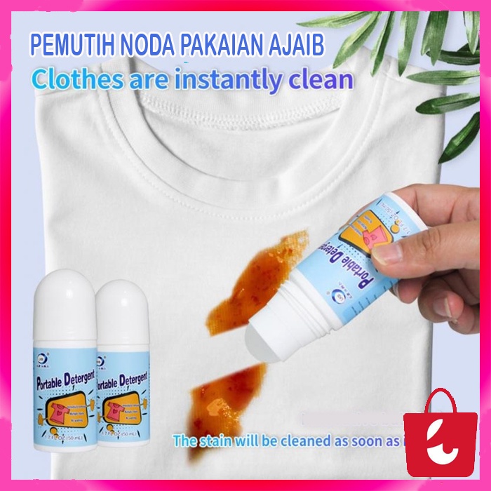 ✅ 50Ml Penghilang Noda Penghilang Noda Pakaian Baju Portabel Pemutih Pakaian Sepatu Ajaib Noda Minyak Penghilang Noda Kopi Pakaian CucI