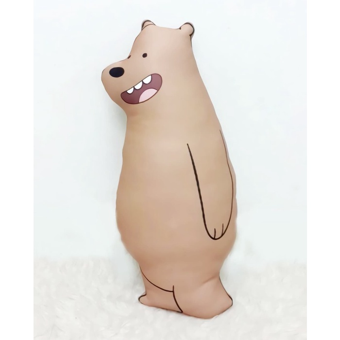 Cantik Boneka We Bare Bear Size Xtra Large (70 Cm) - Grizzly Full Body Bagus