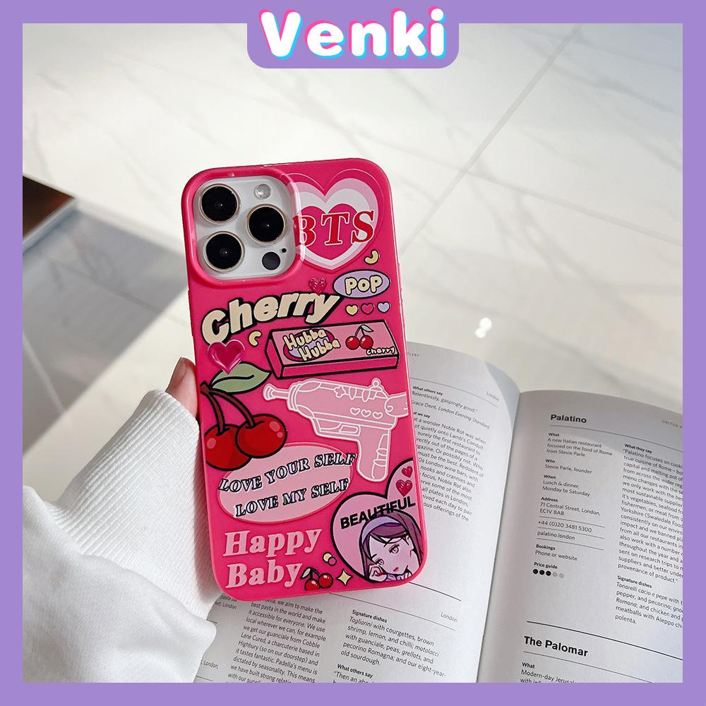 iPhone Case For 14 Series TPU Soft Case Sweet Style Glossy Cherry Graffiti Candy Case Camera Protection Shockproof For iPhone 14 13 12 11 Plus Pro Max 7 Plus X XR