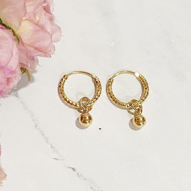 Anting Titanium Anak ABG/ Dewasa Model Bulat Gipsy Gantung (Diameter 1,5cm)