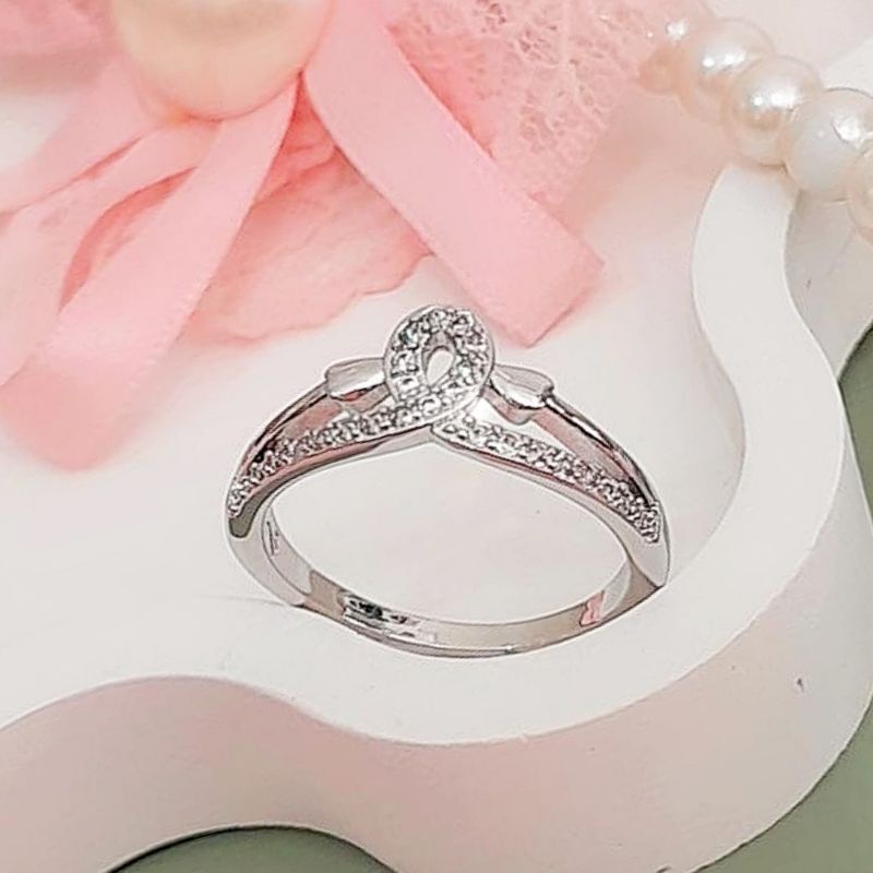 Cincin Titanium wanita Anti Karat Tahan Lama Permata Zircon Asli Cincin Xuping Wanita Perhiasan Lapi