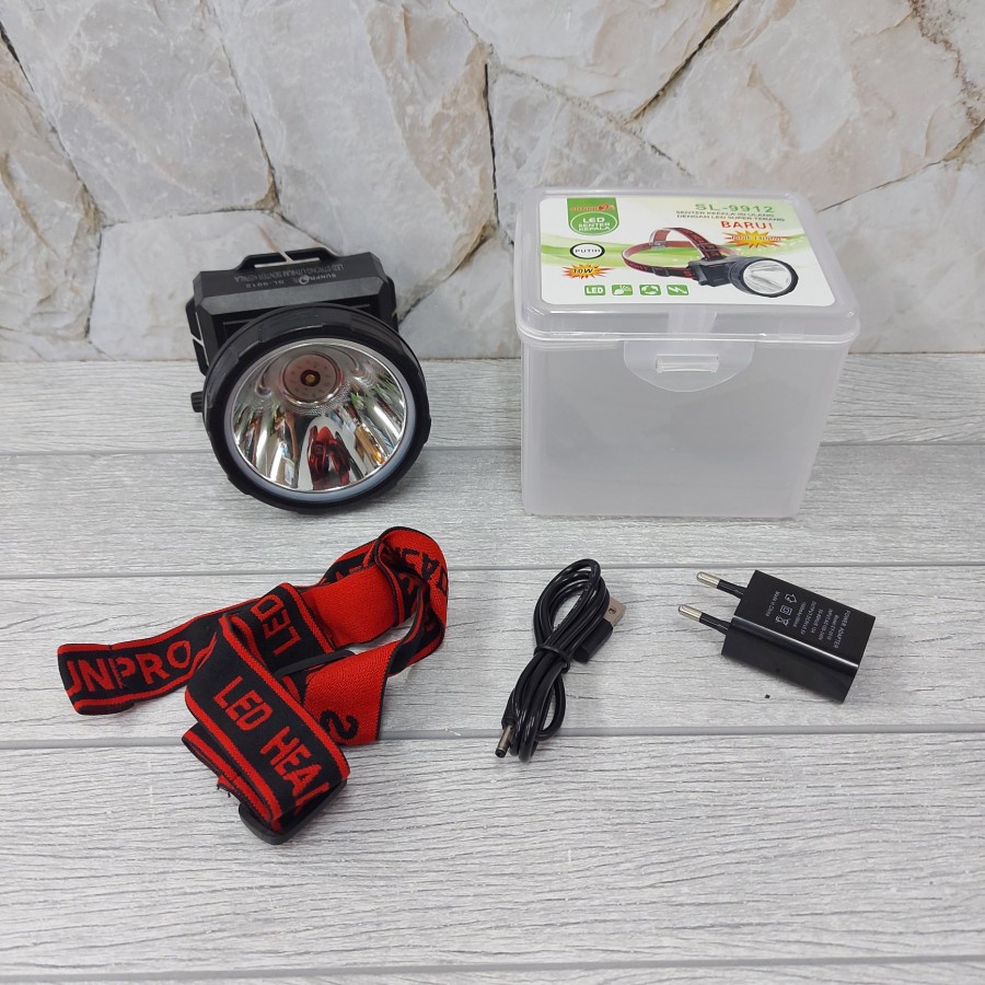 TERBARU!!Senter Kepala Led Putih10W Jarak 1400M Sunpro SL 9912 ORIGINAL