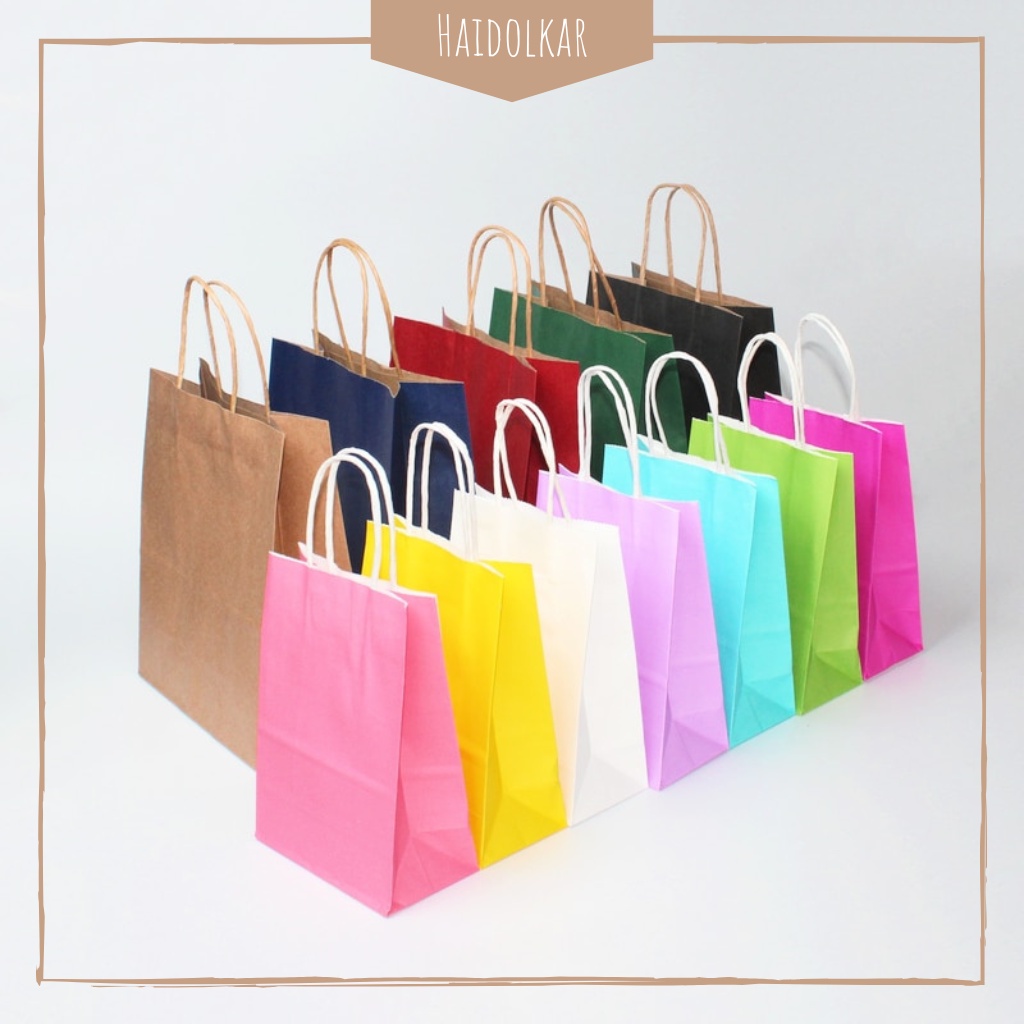

Kantong warna L paper bag souvenir kantong hadiah paper bag bingkisan kantong polos serba guna