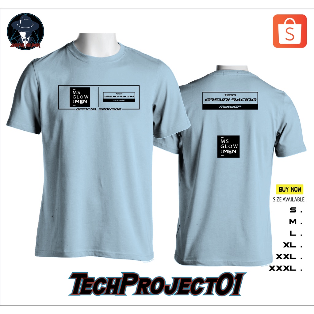New T-shirt Kaos MS Glow Gresini Racing Official Sponsor MotoGP Team Best Quality