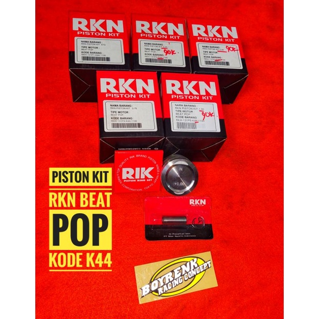 PISTON KIT SEHER SEKER BEAT POP,BEAT STREET KODE K44 RIK RKN RIKEN OVZ STD,25,50,75,100,125,150,175,200-BOYRENK RACING