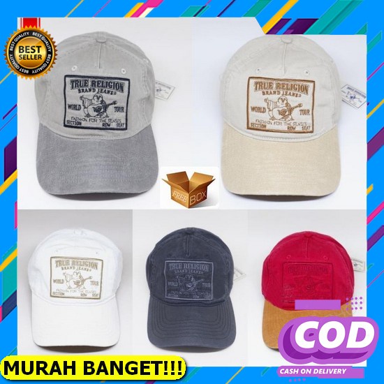 Topi Pria // Topi Polo Caps Visor Pendek / Topi Distro Topi Baseball True Religion Brand Jeans Bordi